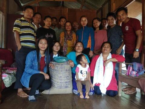 celebrating 3 years of God faithfullness and Kut by helping out the needy in the community. pic. visiting a widow home at zalenmun ,ccpur